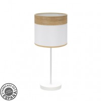 Distribuidor - Lâmpadas Diversas | Sobre Mesas Moderno | SOBREMESA CLOE 1XE14 BLANCO/BLANCA-MADERA CLARA 42X18X18 CM Ref: 175471085